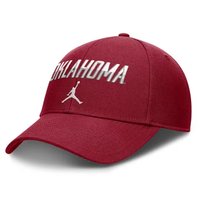 Jordan Oklahoma Sideline Rise Gameday  Brand Dri-fit College Trucker Adjustable Hat In Red