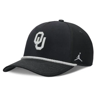 Jordan Oklahoma Sideline Rope Rise  Brand College Adjustable Hat In Black