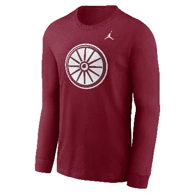 Jordan Men's Oklahoma Sooners Alternate Logo  College Long-sleeve T-shirt In Red
