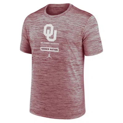 Jordan Oklahoma Sooners Campus Center Block Velocity Nike Men's Dri-fit College T-shirt In Red