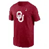 Jordan Men's Oklahoma Sooners Primetime Evergreen Logo T-shirt In Red