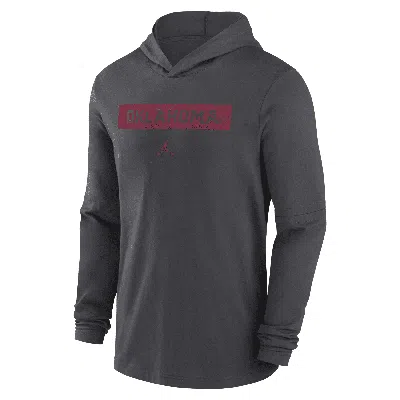 Jordan Men's Anthracite Oklahoma Sooners Sideline Hoodie Performance Long Sleeve T-shirt