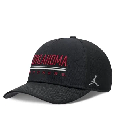Jordan Oklahoma Sooners Sideline Practice Rise Adjustable Baseball Cap In Black
