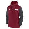 Jordan Men's Oklahoma Sooners Sideline Pre-game Player  College 1/2-zip Hooded Jacket In Red