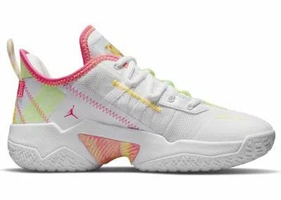 Pre-owned Jordan Onetake Ii Sneakers In White/hyper Pink/lime Glow