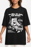 Jordan Oversize Cotton Graphic T-shirt In Black