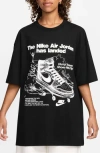 Jordan Oversize Cotton Graphic T-shirt In Black