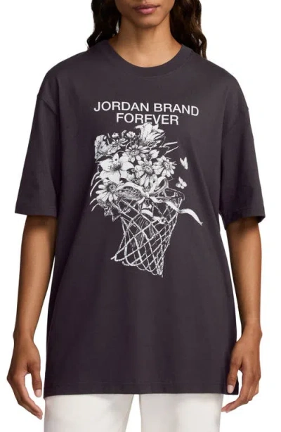 JORDAN JORDAN OVERSIZE FLORAL GRAPHIC T-SHIRT 