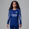Jordan Paris Saint-germain 2024/25 Match Fourth Big Kids'  Dri-fit Adv Soccer Authentic Long-sleeve Jersey In Blue