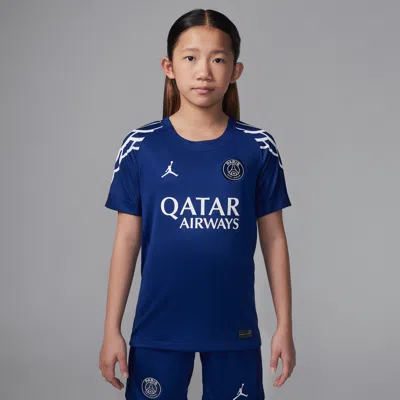 Jordan Paris Saint-germain 2024/25 Stadium Fourth Big Kids'  Dri-fit Soccer Replica Jersey In Blue