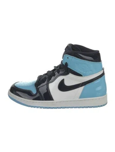 Pre-owned Jordan Patent Leather Athletic Sneakers In Blue