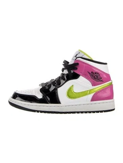 Pre-owned Jordan Patent Leather Colorblock Pattern Athletic Sneakers In Multi