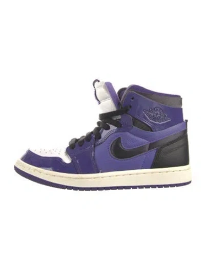 Pre-owned Jordan Patent Leather Colorblock Pattern Wedge Sneakers In Purple