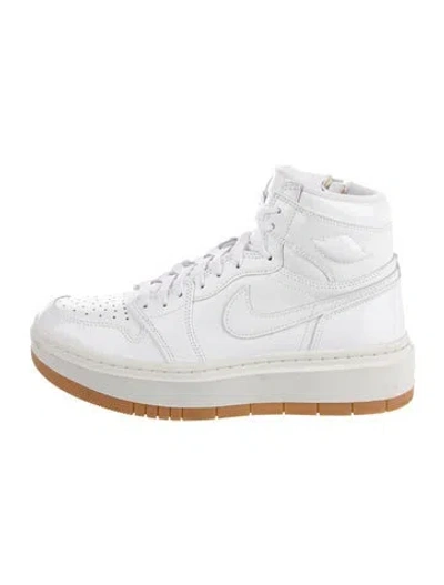 Pre-owned Jordan Patent Leather Wedge Sneakers In White