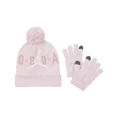 Jordan Pom Beanie Set Big Kids 2-piece Set In Pink