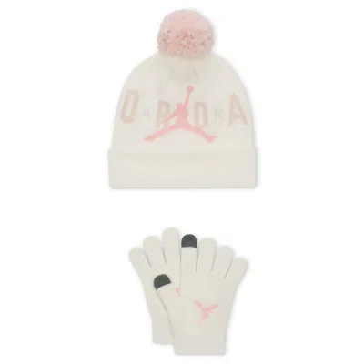 Jordan Pom Beanie Set Big Kids 2-piece Set In Neutral