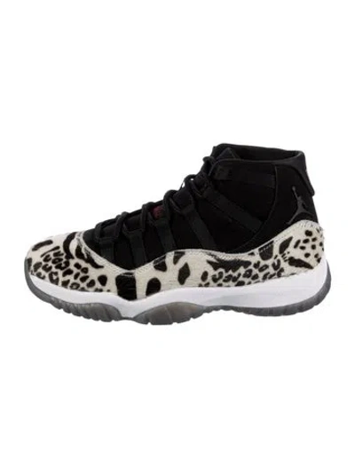 Pre-owned Jordan Ponyhair Animal Print Wedge Sneakers In Black