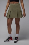 Jordan Poolside Pleated Miniskirt In Green