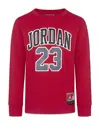 Jordan Practice Flight Long Sleeve Tee Big Kids T-shirt In Gym Red