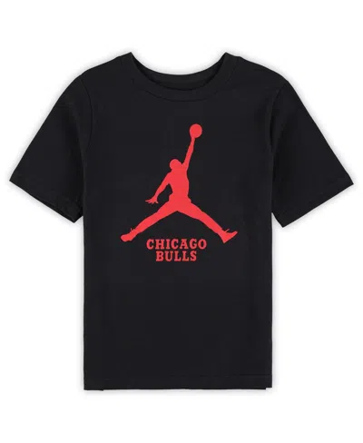 Jordan Big Boys And Girls Chicago Bulls Essential Jumpman Logo T-shirt In Black