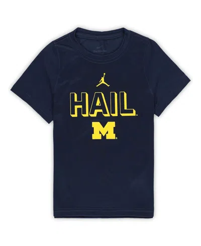 Jordan Kids' Preschool Navy Michigan Wolverines Legend Performance T-shirt In Blue