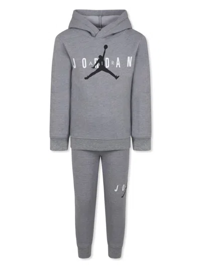 Jordan Kids' Printed Tracksuit Set In Grey