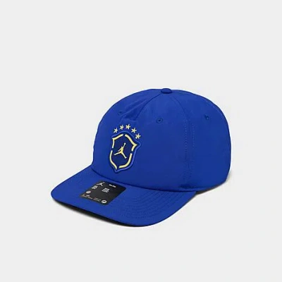 Jordan Pro Brazil Unstructured Flat Bill Bungee Hat In Blue
