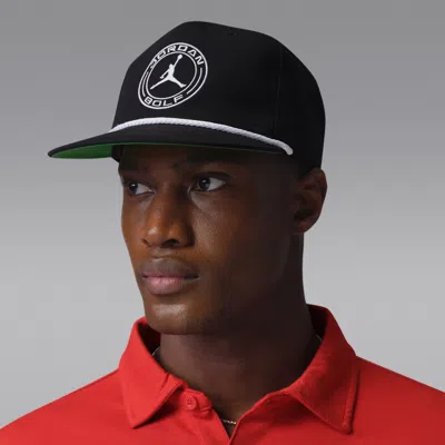 Jordan Pro Structured Dri-fit Flat-brim Golf Hat In Black