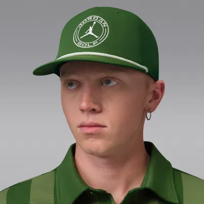 Jordan Pro Structured Dri-fit Flat-brim Golf Hat In Green