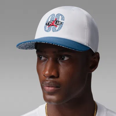 Jordan Pro "true Blue" Adjustable Cap In White