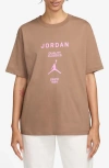 Jordan Quality Classics Graphic T-shirt In Archaeo Brown/beyond Pink