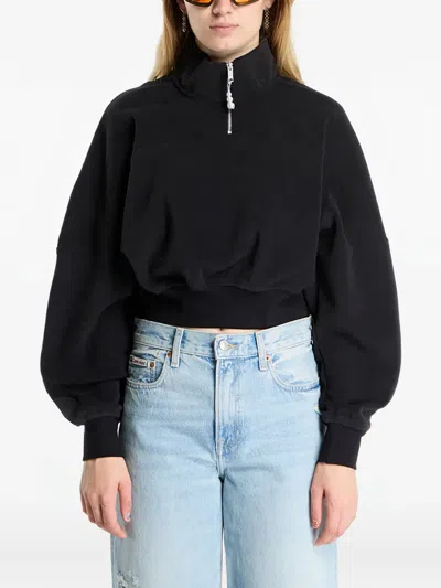 Jordan Quarter-zip Flight Fleece Top In Black