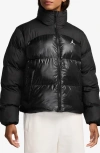 Jordan Quilted Puffer Coat In Black/white