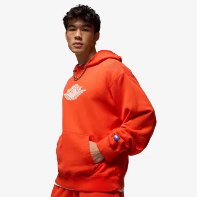Jordan Rare Air Oversize Distressed Pullover Hoodie In Red