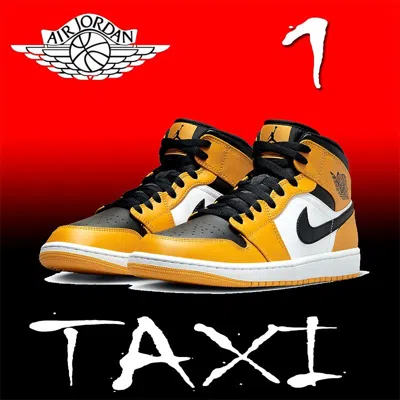 Pre-owned Jordan Rare Men's Limited Premium Air  1 Mid "taxi" Basketball Lifestyle Sneakers In Yellow