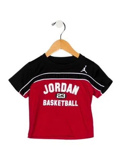 Pre-owned Jordan Babies' Red And Black Short Sleeve Graphic Shirt In Multi