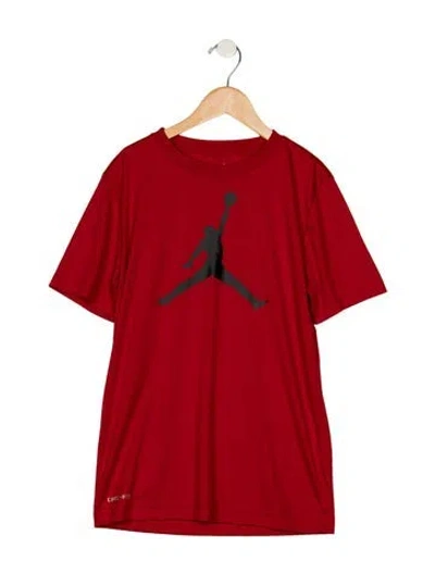 Pre-owned Jordan Kids' Red Patterned Casual Short Sleeve T-shirt