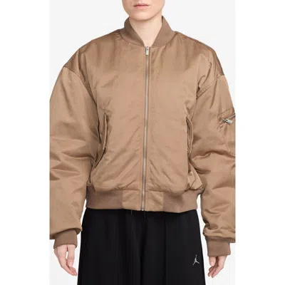 Jordan Renegade Nylon Bomber Jacket In Archaeo Brown