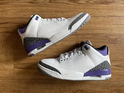 Pre-owned Jordan Retro 3 Iii Dark Iris Purple Sz 11.5 Bred Xi Cement Travis Dunk Off Ovo In White