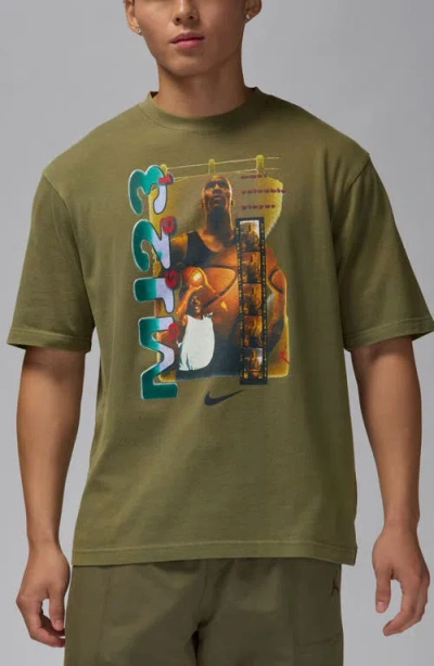Jordan Retro Cotton Graphic T-shirt In Green