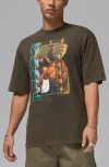 Jordan Retro Cotton Graphic T-shirt In Green