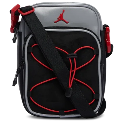 Jordan Retro Festival Bag In Black/reflective Silver/fire Red
