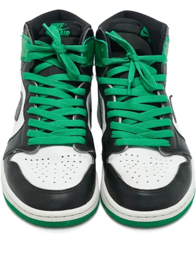 Pre-owned Jordan Retro High-top Leather Sneakers In Green