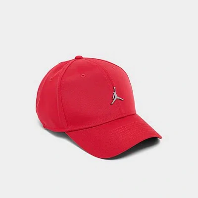 Jordan Rise Structured Metal Jumpman Strapback Hat In Red