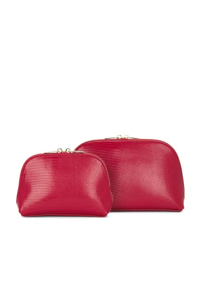 Jordan Road Red Python Embossed Pouch Set