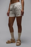 Jordan Rose Embroidered Cotton Shorts In Sand