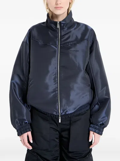 Jordan Satin Bomber Jacket In Black