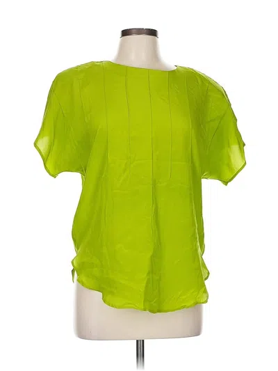 Pre-owned Jordan Short Sleeve Silk Top Green Square Neckline Tops