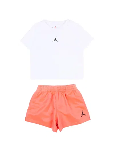 Jordan Babies' Short-sleeve Shorts Set In Orange