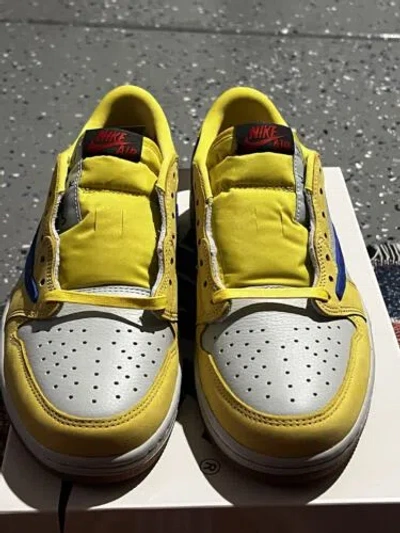 Pre-owned Jordan Size 10 - Travis Scott X Air  1 Retro Og Sp Low Canary W In Yellow